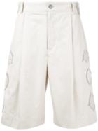 General Idea Embroidered Detail Shorts, Men's, Size: 46, Nude/neutrals, Cotton/polyester