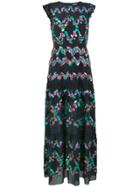 Peter Pilotto Embroidered Tiered Dress - Blue