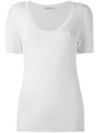 T By Alexander Wang Scoop Neck T-shirt, Women's, Size: Small, Nude/neutrals, Viscose/nylon/wool/silk