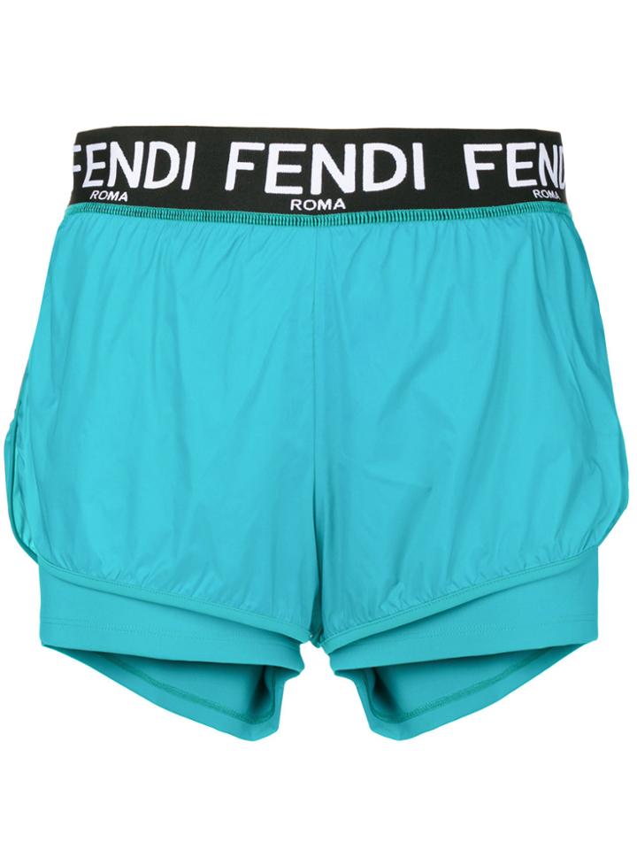 Fendi Sporty Running Shorts - Blue