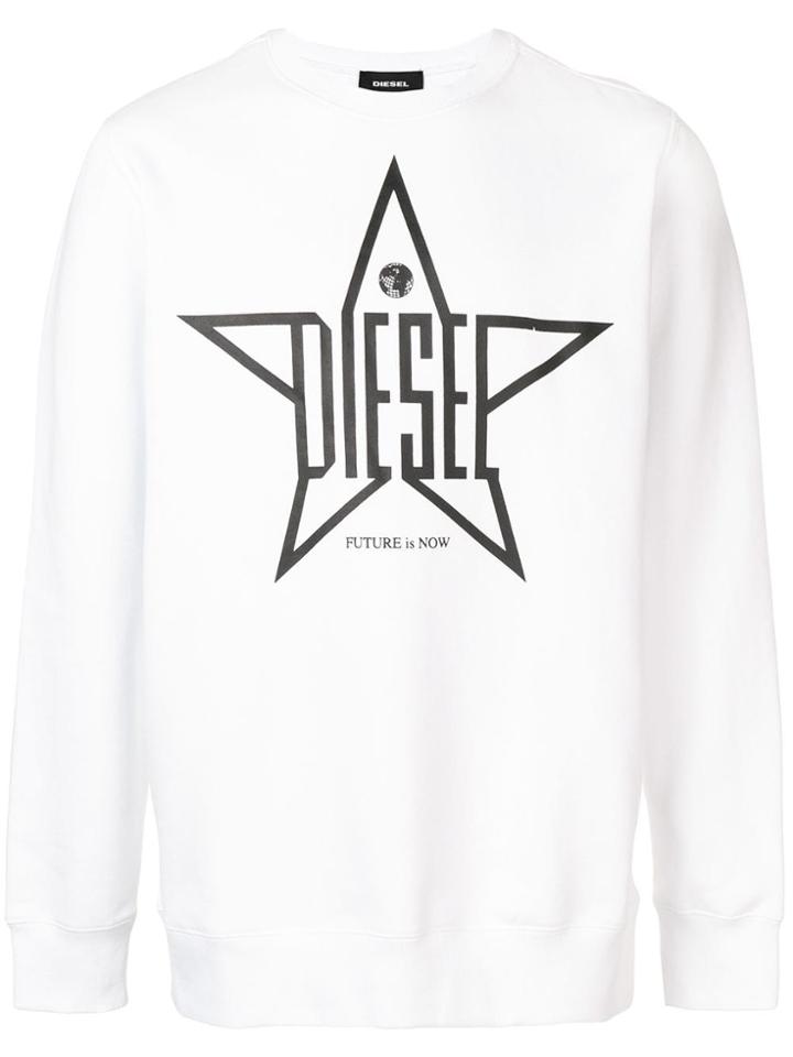 Diesel Star Print Sweatshirt - White