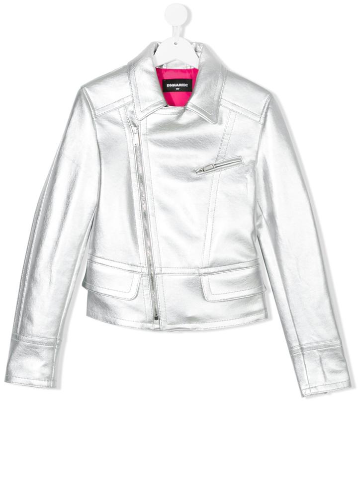 Dsquared2 Kids Metallic Zipped Jacket