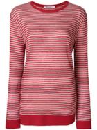 T By Alexander Wang Casual Striped Jersey Top - Red