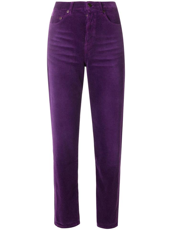 Saint Laurent Corduroy Trousers - Pink & Purple