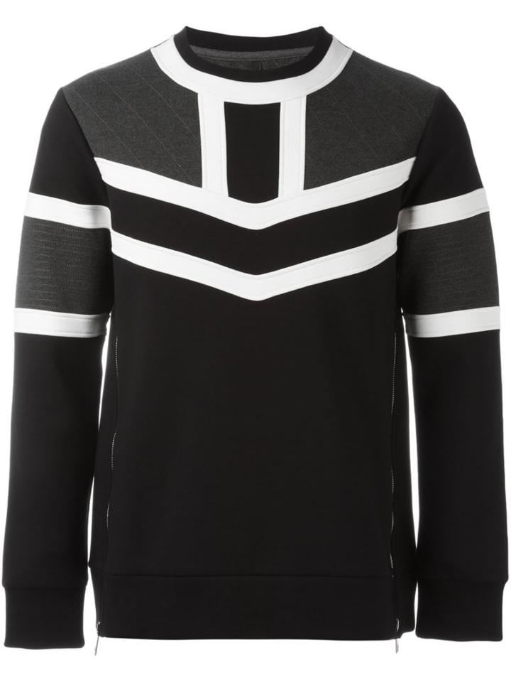 Neil Barrett Colour Block Sweatshirt, Men's, Size: Small, Black, Lyocell/viscose/cotton/spandex/elastane