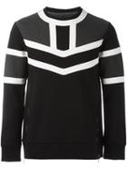 Neil Barrett Colour Block Sweatshirt, Men's, Size: Small, Black, Lyocell/viscose/cotton/spandex/elastane