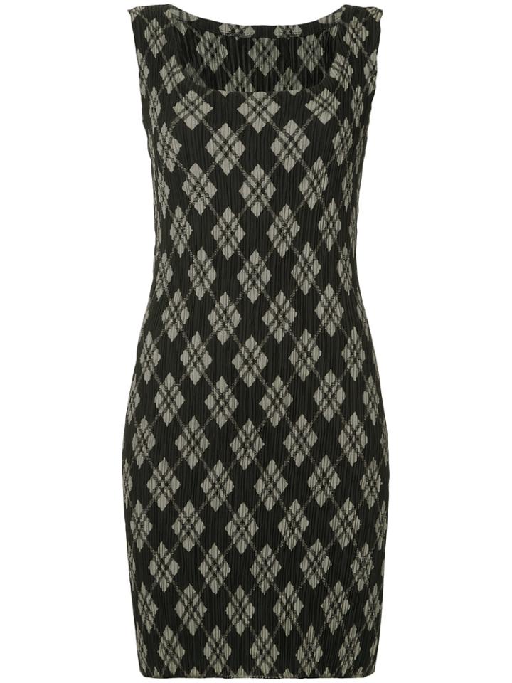 Issey Miyake Vintage Argile Print Pleated Dress - Black