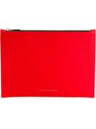 Victoria Beckham Zipped Pouch Clutch, Women's, Red, Calf Leather