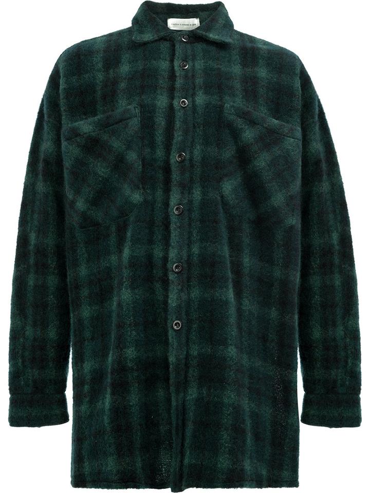 Faith Connexion Oversize Woollen Shirt, Adult Unisex, Size: Medium, Green, Polyamide/mohair/wool/virgin Wool