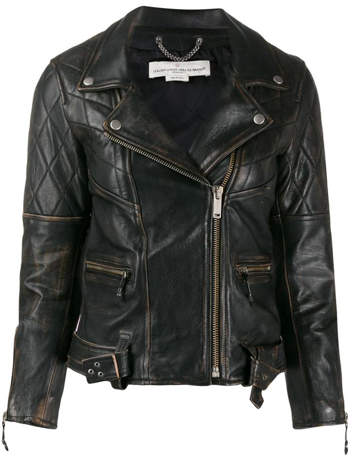 Golden Goose Slim-fit Biker Jacket - Black