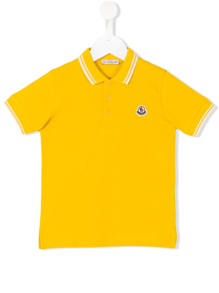 Moncler Kids Classic Polo Shirt, Boy's, Size: 6 Yrs, Yellow/orange