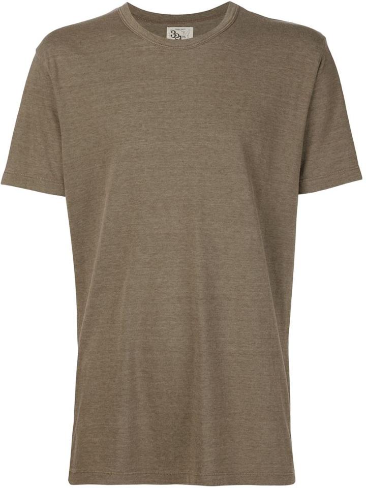 321 Round Neck T-shirt, Men's, Size: Medium, Brown, Cotton