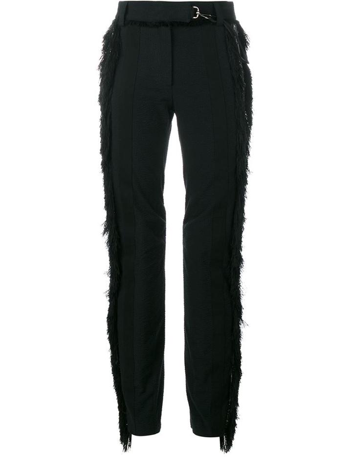 Paco Rabanne Striped Fringed Seersucker Trousers
