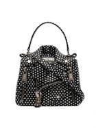 Moschino Black And White Polka Dot Leather Jacket Shoulder Bag