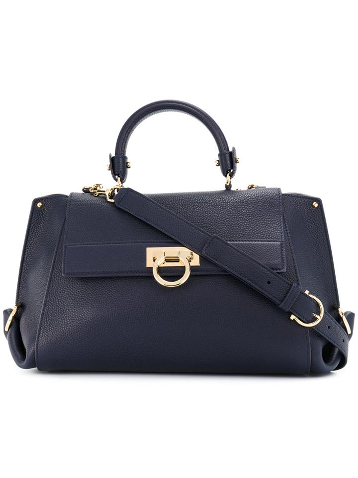 Salvatore Ferragamo Gancio Tote Bag - Blue