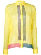 Ermanno Scervino Sheer Colourblock Print Shirt - Yellow