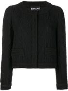 Boutique Moschino Cropped Textured Jacket - Black