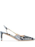 By Far Snake Print Pumps - Blue