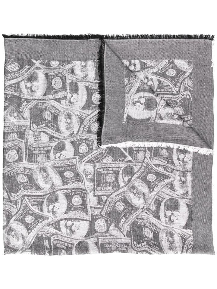 Philipp Plein Dollar Print Foulard - Grey