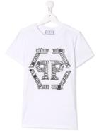 Philipp Plein Junior Teen Logo Tape T-shirt - White
