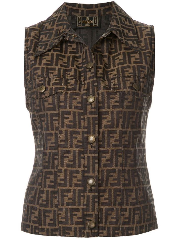 Fendi Pre-owned Logo Sleeveless Top - Brown