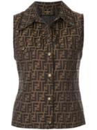 Fendi Pre-owned Logo Sleeveless Top - Brown