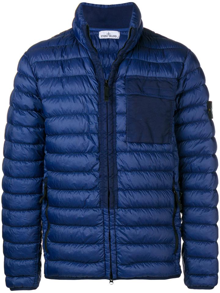 Stone Island Padded High Neck Jacket - Blue