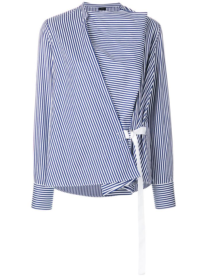 Joseph Asymmetric Wrap Blouse - Blue