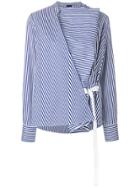 Joseph Asymmetric Wrap Blouse - Blue