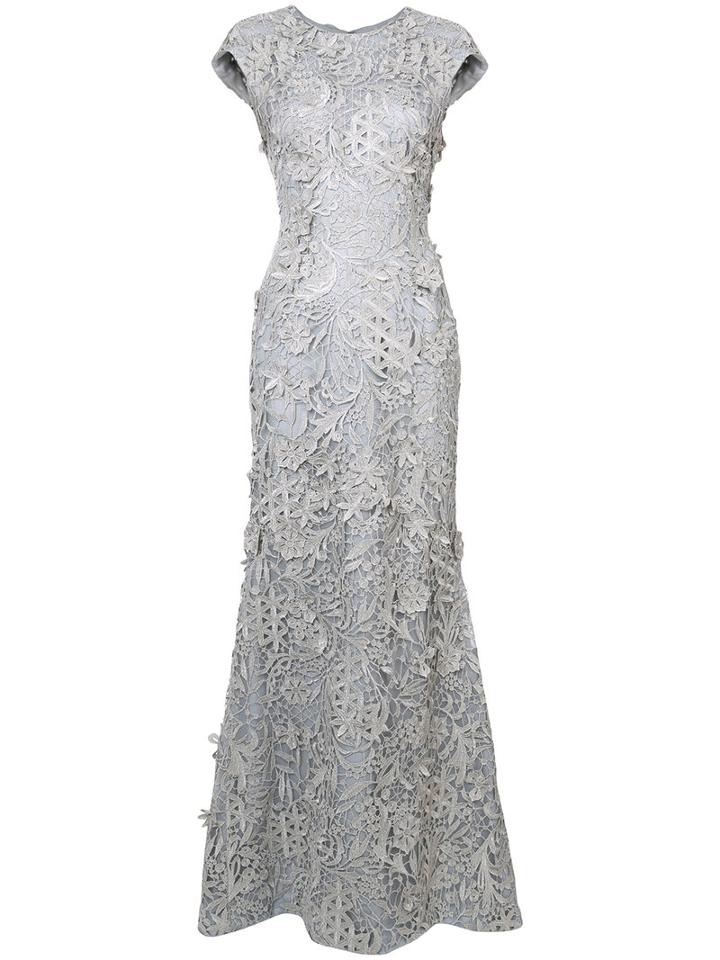 J. Mendel - Guipure Lace Gown - Women - Polyester - 8, Grey, Polyester