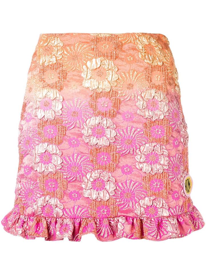Miu Miu Floral Mini Skirt - Orange
