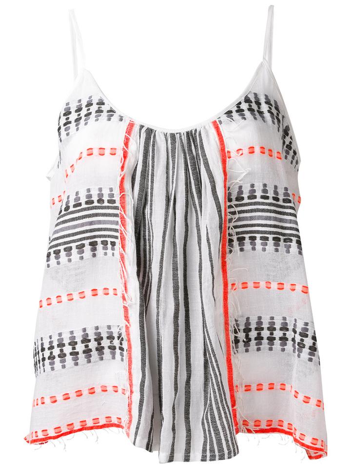 Lemlem - Striped Tank Top - Women - Cotton/acrylic - M/l, White, Cotton/acrylic