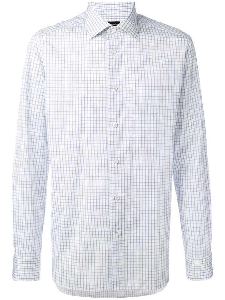 Ermenegildo Zegna - Checked Shirt - Men - Cotton - 41, White, Cotton