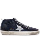 Golden Goose Deluxe Brand Blue Suede Mid Star Sneakers