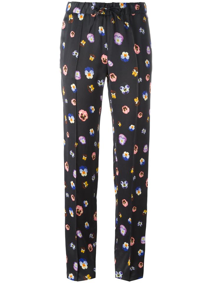Christopher Kane Pansy Print Trousers - Black