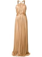 Maria Lucia Hohan Pleated Belted Gown - Metallic