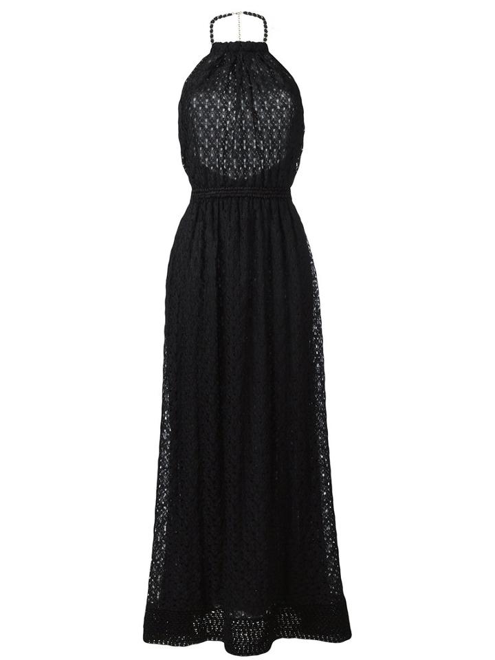 Missoni Knitted Maxi Dress, Women's, Size: 40, Black, Rayon/plastic/metal/spandex/elastane