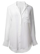 Equipment Button Down Shirt, Women's, Size: Large, White, Silk