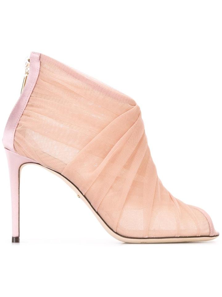 Dolce & Gabbana Tulle Booties - Pink & Purple