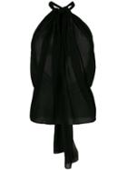 Saint Laurent - Halterneck Tank Top - Women - Silk - 38, Black, Silk