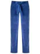 Lygia & Nanny Towel Effect Straight Leg Trousers, Women's, Size: 48, Blue, Cotton/polyester