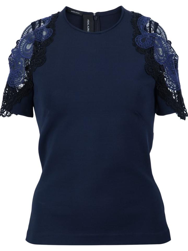 Yigal Azrouel Embroidered Cold Shoulder T-shirt