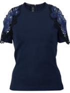 Yigal Azrouel Embroidered Cold Shoulder T-shirt