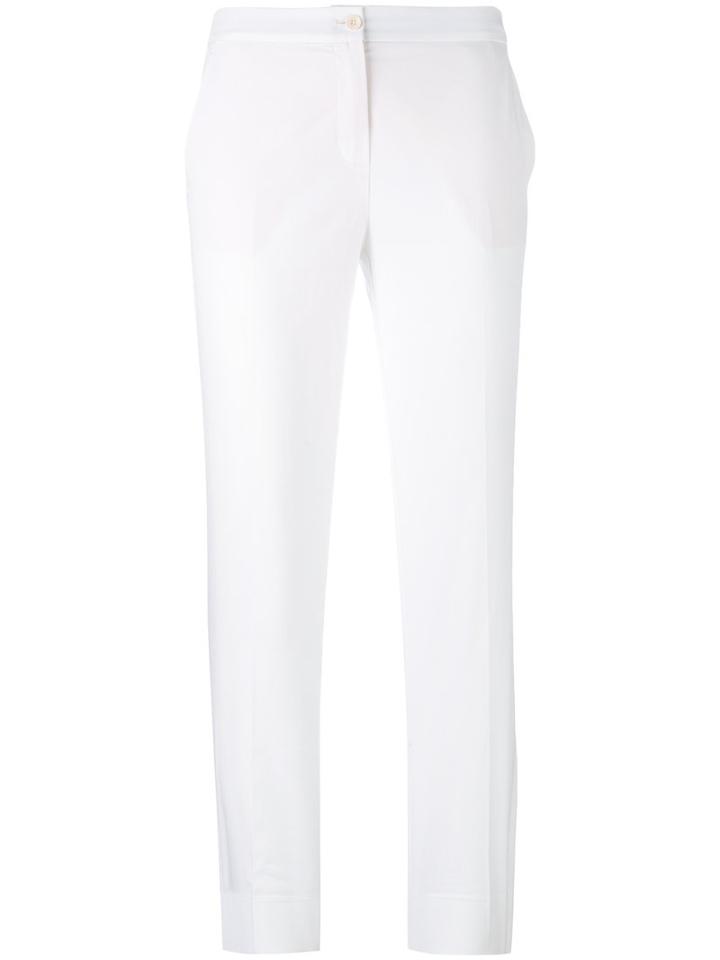 Etro - Slim-fit Pants - Women - Silk/spandex/elastane - 38, White, Silk/spandex/elastane
