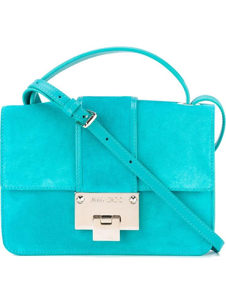 Jimmy Choo Rebel Shoulder Bag, Women's, Blue, Suede
