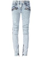 Balmain Biker Jeans, Women's, Size: 40, Blue, Cotton/spandex/elastane
