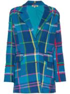 All Things Mochi Long Sleeve Check Blazer Jacket - Blue