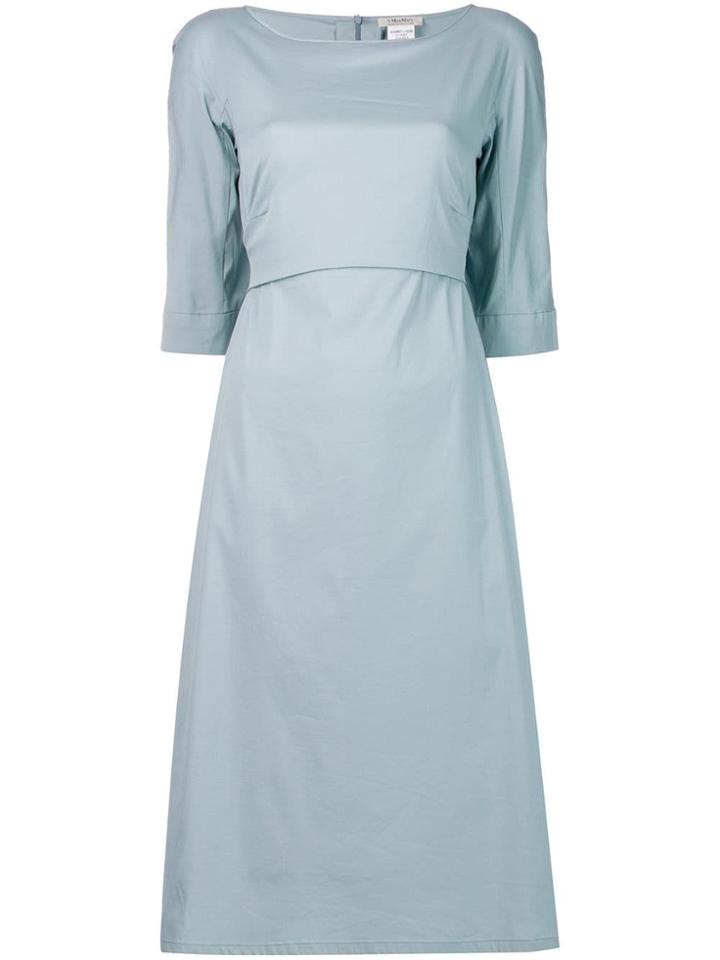 Max Mara Bow Detail Flared Dress - Blue