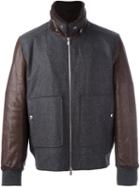 Brunello Cucinelli Contrast Sleeve Bomber Jacket