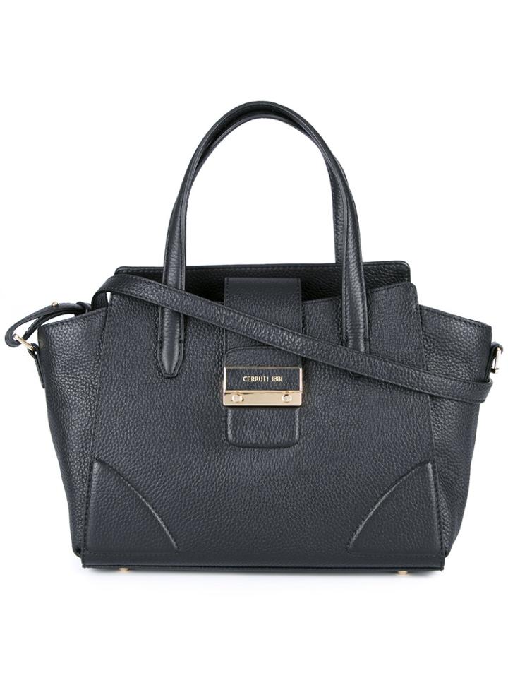 Cerruti 1881 Branded Buckle Tote - Black